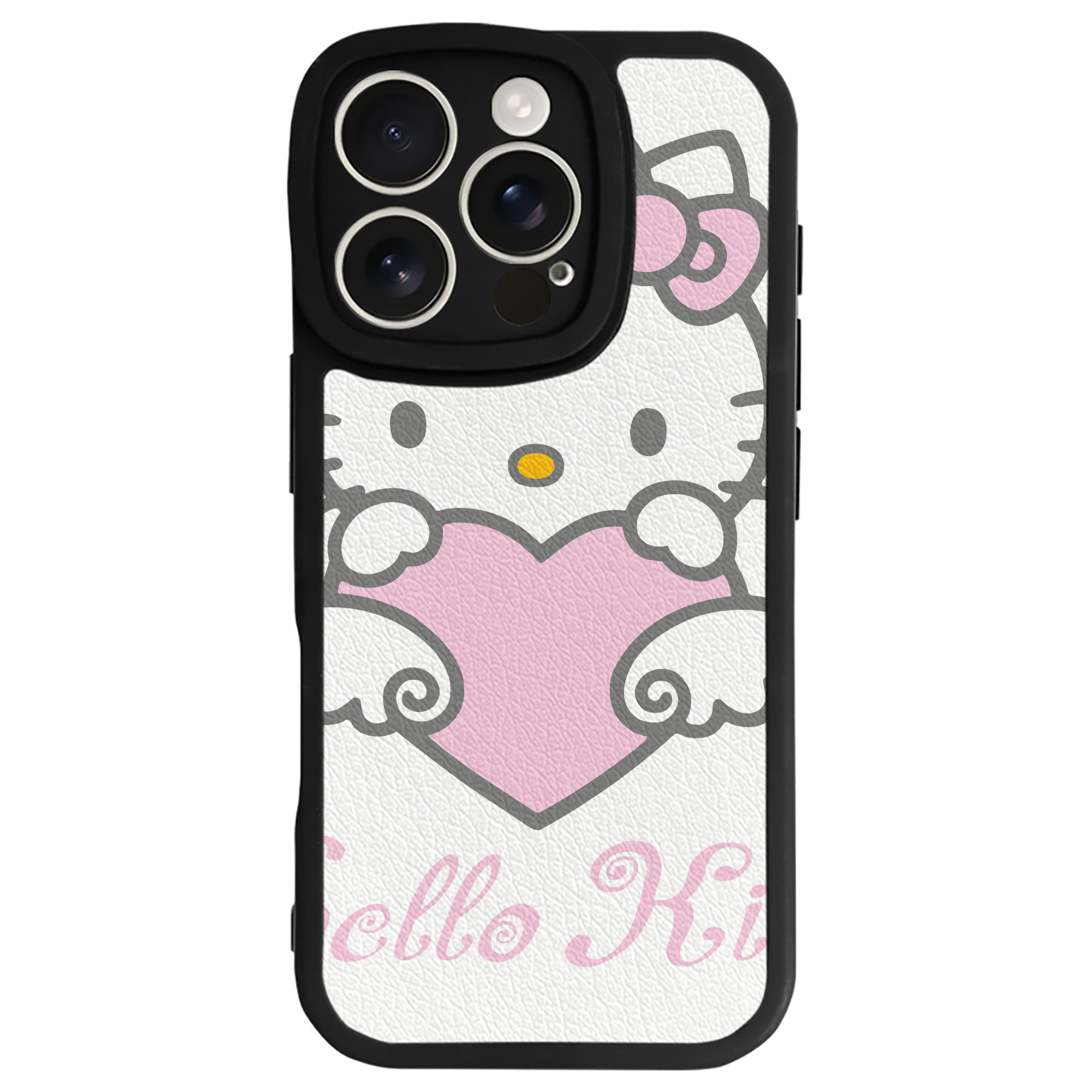 （画像用） Hello Kitty ハローキティ 【iPhone 16シリーズ対応】シリコンスマホケース（レザー調） 材質：シリコン